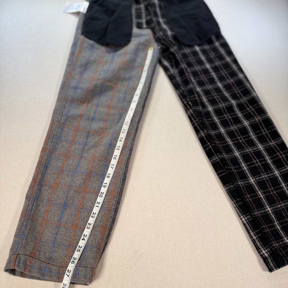 RipNDip Split Plaid Pants Mens/Uni 30" Wool Blend Two Tone Black Grey Streetwear - Picture 9 of 13